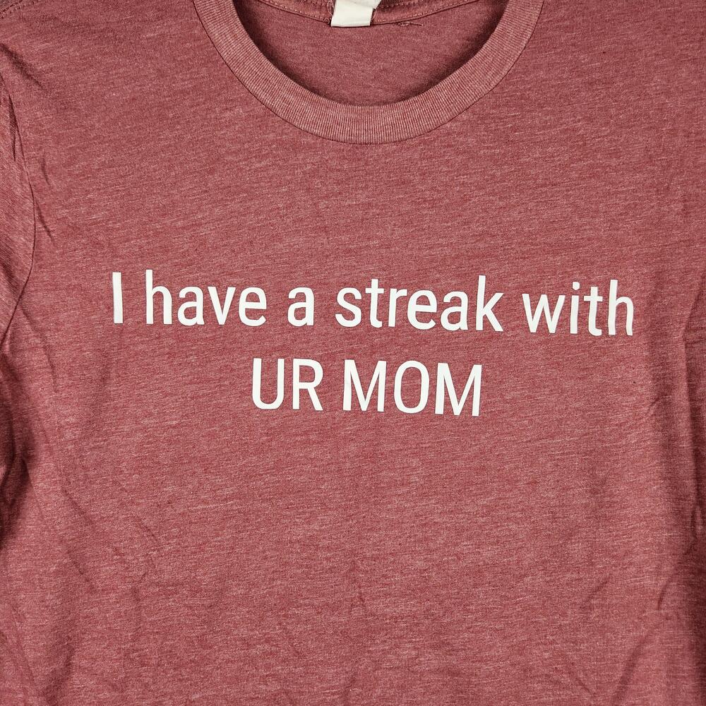 Your Mom Shirt Mens Medium Red Streak With UR MOM Funny Novelty Tee Joke Graphic
